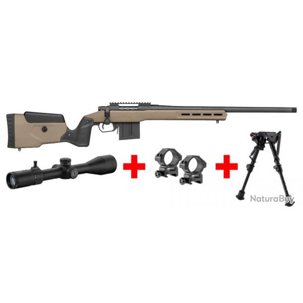 MOSSBERG - PACK MVP LR TACTICAL 308W RTI 6-24x50 BIPIED HARRIS