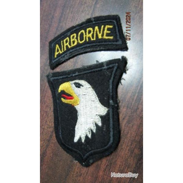 patch 101 Airbonne para parachutiste feutre ww2 US insigne deuxime guerre amricain GI dbarquement