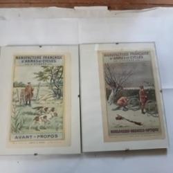 2 cadres affiches d'époques MANUFACTURE  FRANÇAISE  D'ARMES  ET CYCLES  ST ÉTIENNE