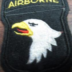 patch 101°Airbonne para parachutiste feutre ww2 US insigne deuxième guerre américain GI débarquement