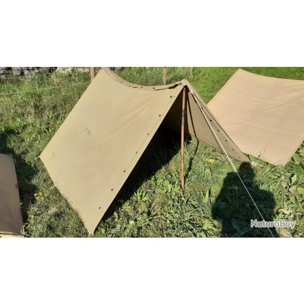 Tente US complte WW2 date de 1942 1er modle + mts et piquets