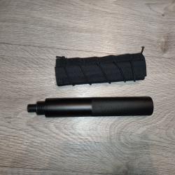 Moderateur de son airsoft vsr 10 avec adaptateur et couvre silencieux