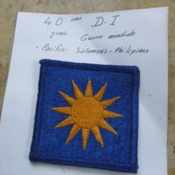 patch 40th Infantry Division  Army post WW2 Vietnam US après deuxième guerre fab identique ww2