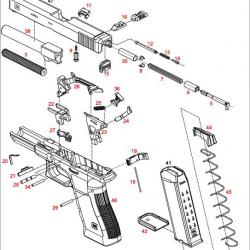 GOUPILLE DETENTE GLOCK SLIM G36 PIECE N°28