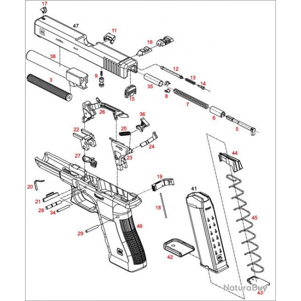 GOUPILLE DETENTE GLOCK SLIM G36 PIECE N28