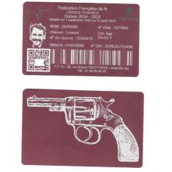 Licence de tir en aluminium rose gravé au laser (Recto / Verso)