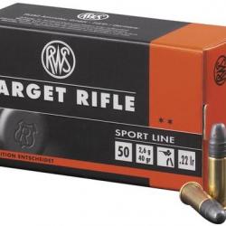 BOITE DE 50 CARTOUCHES RWS TARGET RIFLE 22LR