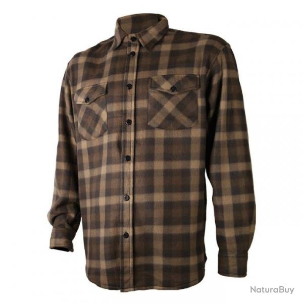 Chemise TREELAND polaire carreaux marron