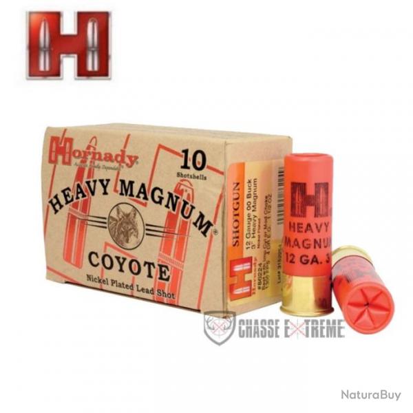 10 Cartouches HORNADY Heavy Magnum Coyote Cal 12 00 Nickel 3"