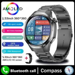 Montre Connectée Homme Militaire 1.43" AMOLED 360x360 Smartwatch  Etanche IP67