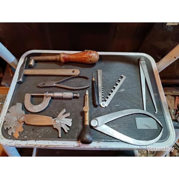 Lot outils anciens armurier horlogerie