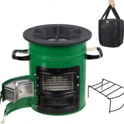 Acier inoxydable Rocket Stove camping - Barbecue - Randonnée - Survie - Livraison rapide et gratuite