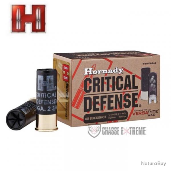 10 Cartouches HORNADY Cal 12 Buckshot Critical Defense