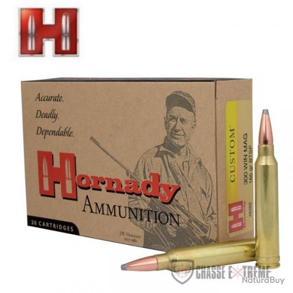 20 Munitions HORNADY Custom Cal 300 Win Mag 165Gr BTSP