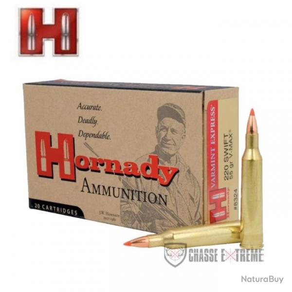 20 Munitions HORNADY Varmint Express Cal 220 Swift 55Gr V-MAX