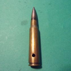 1 Munition 7,5x54 Fabrication yougoslave, étui laiton, balle blindée acier, neutralisée