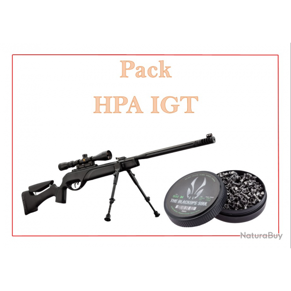 BF24 ! Pack Carabine 19,9J HPA IGT cal. 4,5 mm + Plombs