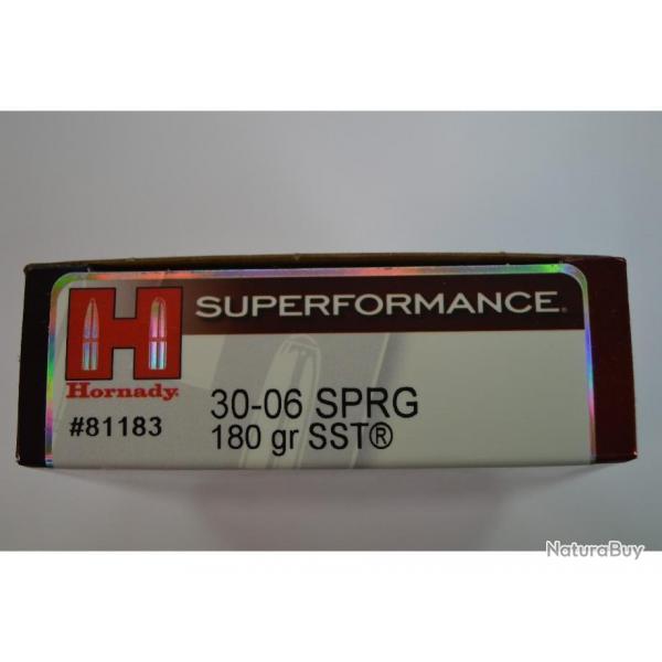 1 BOITE DE 20 BALLES 30-06 HORNADY SST SUPERFORMANCE 180 GR NEUVE