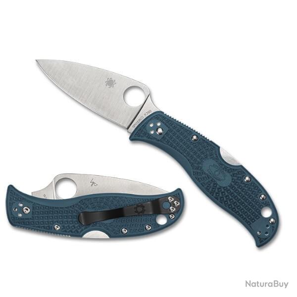 C262PBLK390 Couteau de poche Spyderco "LEAFJUMPER" manche FRN bleu