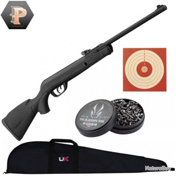 BF24 ! Carabine GAMO Delta Black synthtique - 4.5mm - 7,5 joules + plombs + cibles + fourreau