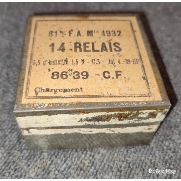 ww2 Bote mtallique vide de 14 relais pour mortier 81mm modle 1932 lot Avril 1939