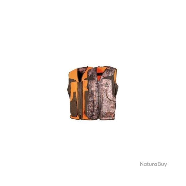 Gilet SOMLYS rversible forest orange et camo enfant