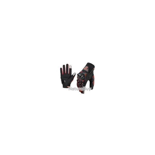 Gants de Moto Respirants  Doigts Complets Rsistants  l'Usure cran tactique Rouge