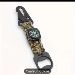 Porte clés en paracorde 4 en 1, décapsuleurs, camouflage