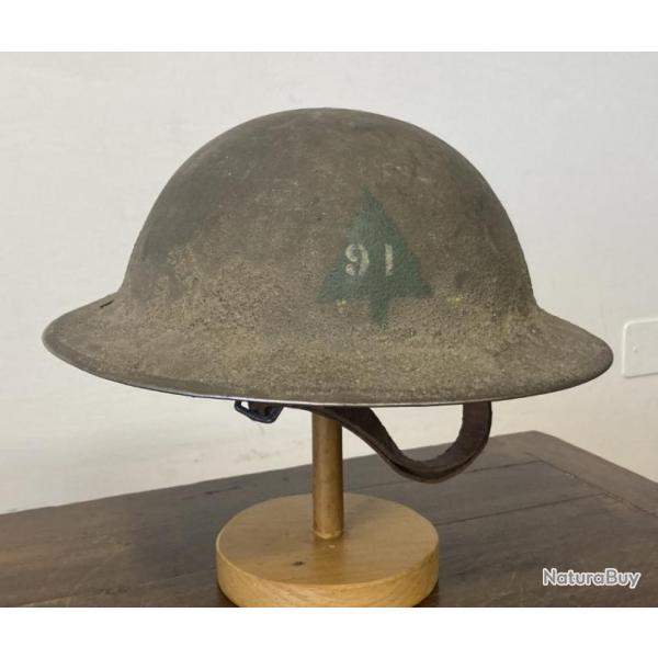 Casque US M17 de production anglaise - 91st Wild West Division - sable camoufl - 1918 Argonne