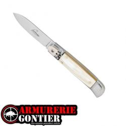 Couteau automatique en corne blonde