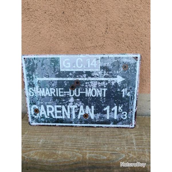 PLAQUE MTAL VINTAGE "STE-MARIE-DU-MONT/CARENTAN"