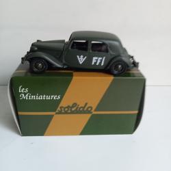 solido France militaire citroen 15CV vert FFI neuf 1/43