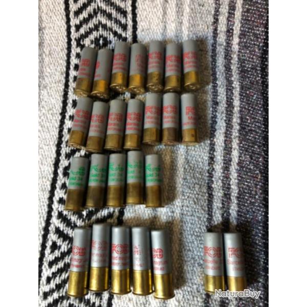 Lot de 26 cartouches canard et gibier d'eau Fob acier calibre 12