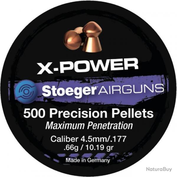 Bote de 500 plombs Stoeger X-Power - Calibre 4,5 mm