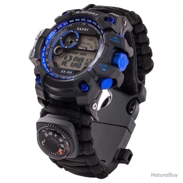 Montre de Survie Vision Nocturne Extrieur tanchit 50 mtres Thermomtre Boussole