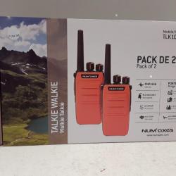 7805 PACK DE 2 TALKIE WALKIE NUM AXEQ TLK1054 ORANGE FLUO NEUF TOP PRODUIT