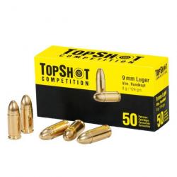 WAHOO - Pack de 1000 cartouches Topshot .9mm Luger FMJ 8,0 g/124 grs. PORT GRATUIT