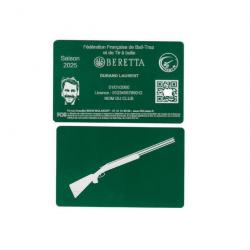 Licence de Ball-Trap en aluminium vert gravé au laser (Recto / Verso)