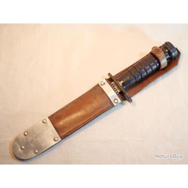 RARE Couteau poignard baionnette USM4 IMPERIAL trs rare fourreau cuir et mtal - ref SDC24ARB002