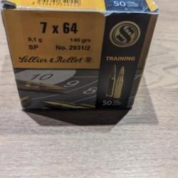 50 balles Sellier&bellot 7x64 140gr 9,1g pointes sp