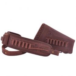 Sangle en cuir pour fusil avec écharpe porte-munitions Rife. 357 .30-30 (CAFE) LIVRAISON GRATUITE !!