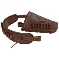 Porte-munitions en cuir Buttstock Coffee .357 .30-30 LIVRAISON GRATUITE