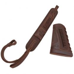 Porte-munitions en cuir Buttstock Coffee .22LR .17HMR LIVRAISON GRATUITE