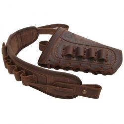 Porte-munitions en cuir Buttstock Coffee 12Gauge LIVRAISON GRATUITE