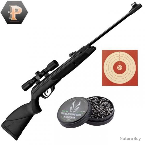 BF24 ! Carabine GAMO BLACK SHADOW COMBO Synthtique & lunette 4x32 & Plombs Pro Match + cibles