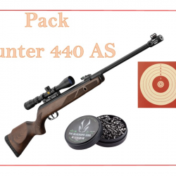 BF24 ! Pack Carabine 19,9J GAMO Hunter 440 AS + lunette 3-9 x 40 WR + Cibles + Plombs