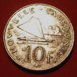 NOUVELLE CALEDONIE   piece de  10 francs 1991  TTB diametre 24 mm