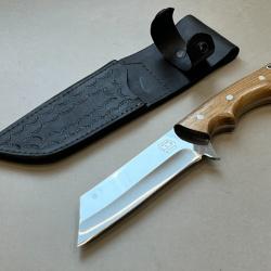 Couteau 26cm lame saxe/scramasaxe nordique forgé LLF série chasse