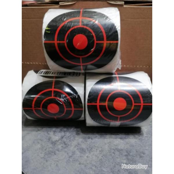 lot de 3 rouleaux auto-adhsif tir cible autocollant ( soit 600 cibles)