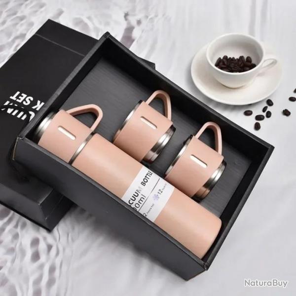 Ensemble thermos rose 500 ml - LIVRAISON GRATUITE